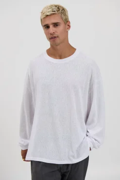 Enzyme Wash Long Sleeve Soft White