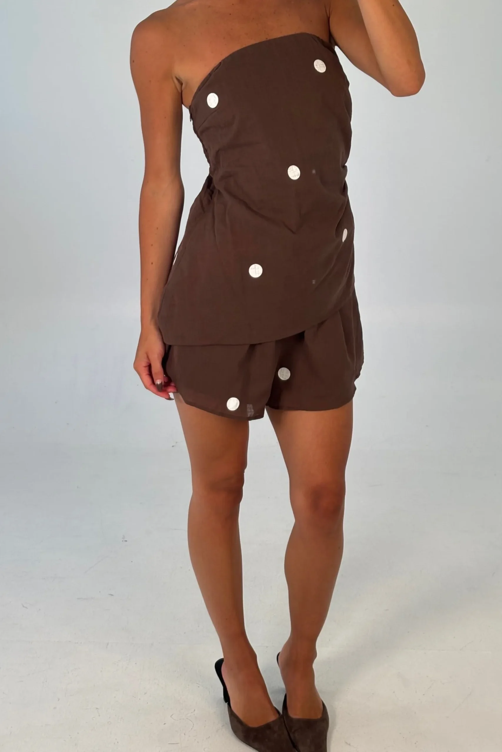 Erica Set Chocolate Polka