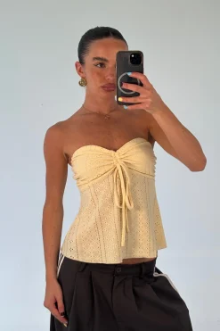 Estella Strapless Top Lemon