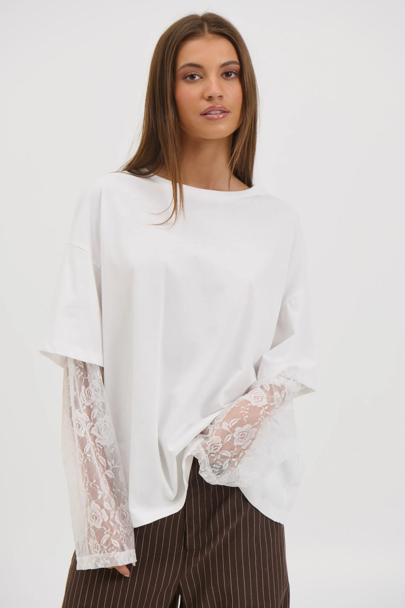 Francesca Lace Tee White