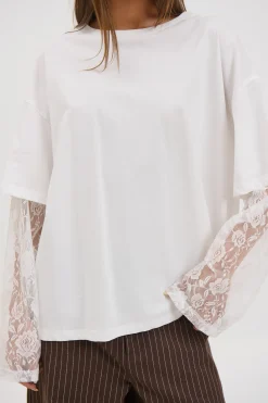 Francesca Lace Tee White