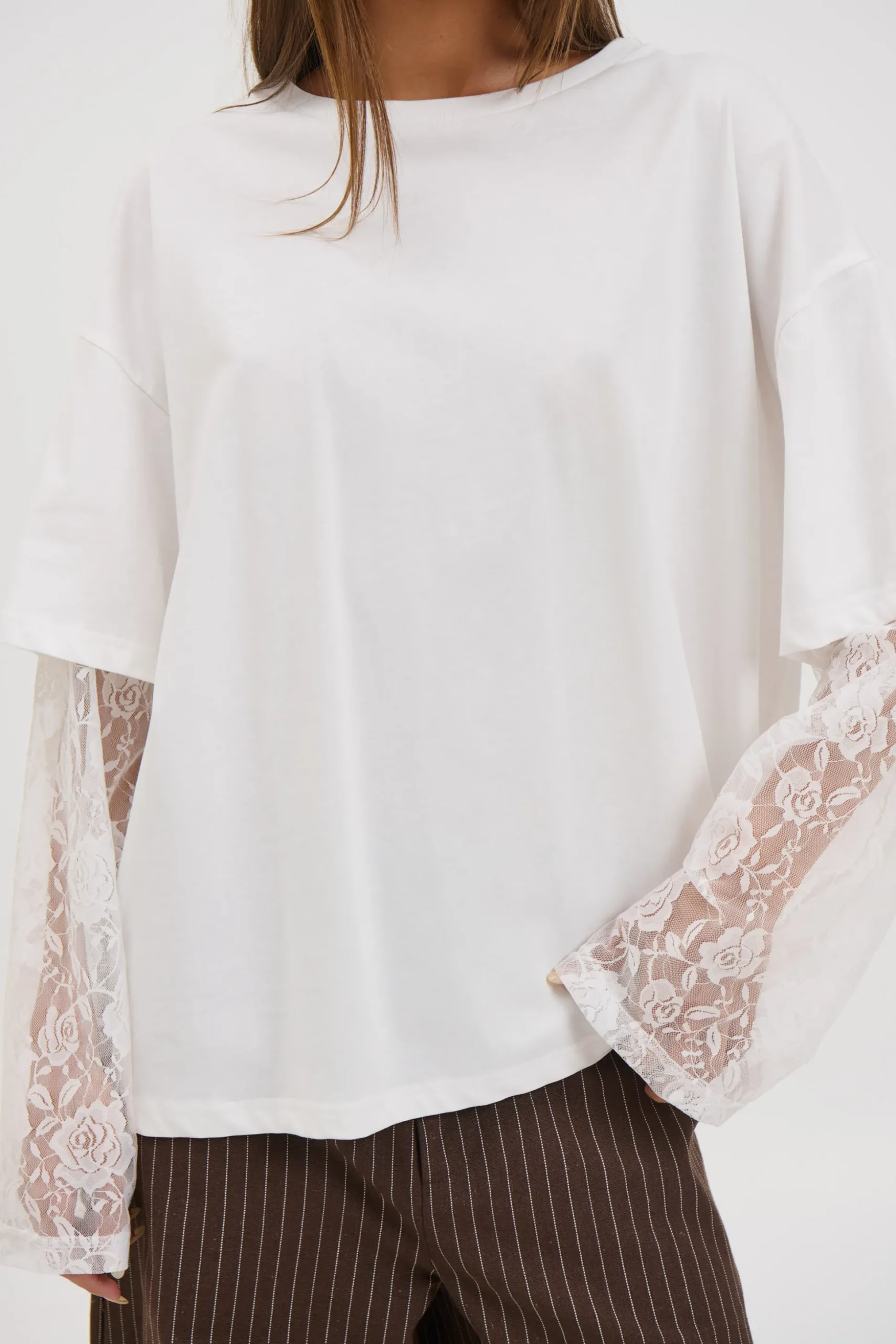 Francesca Lace Tee White