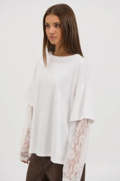 Francesca Lace Tee White