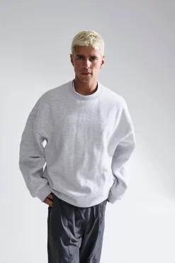 Francis Drop Sleeve Sweater Grey Marle