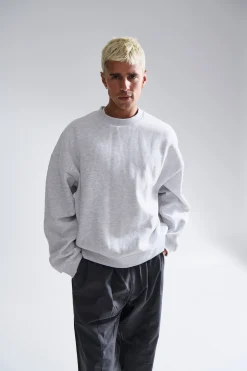 Francis Drop Sleeve Sweater Grey Marle