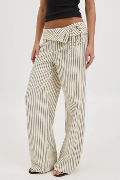 Gemma Pant Beige Stripe