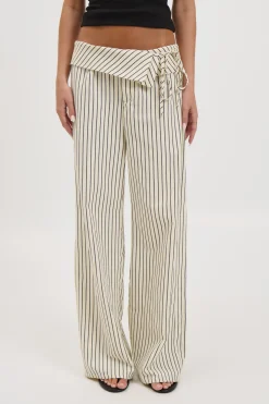 Gemma Pant Beige Stripe