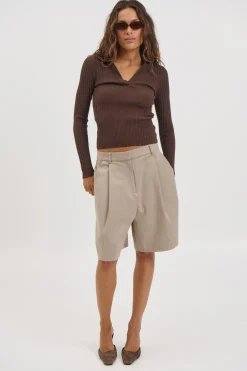 Giulia Long Sleeve Chocolate