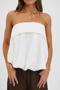 Gracie Strapless Top White