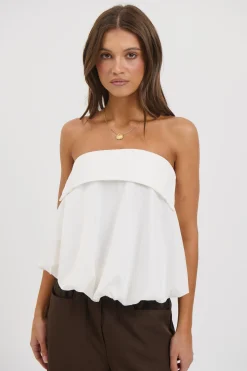 Gracie Strapless Top White