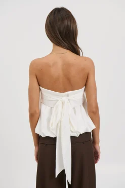 Gracie Strapless Top White