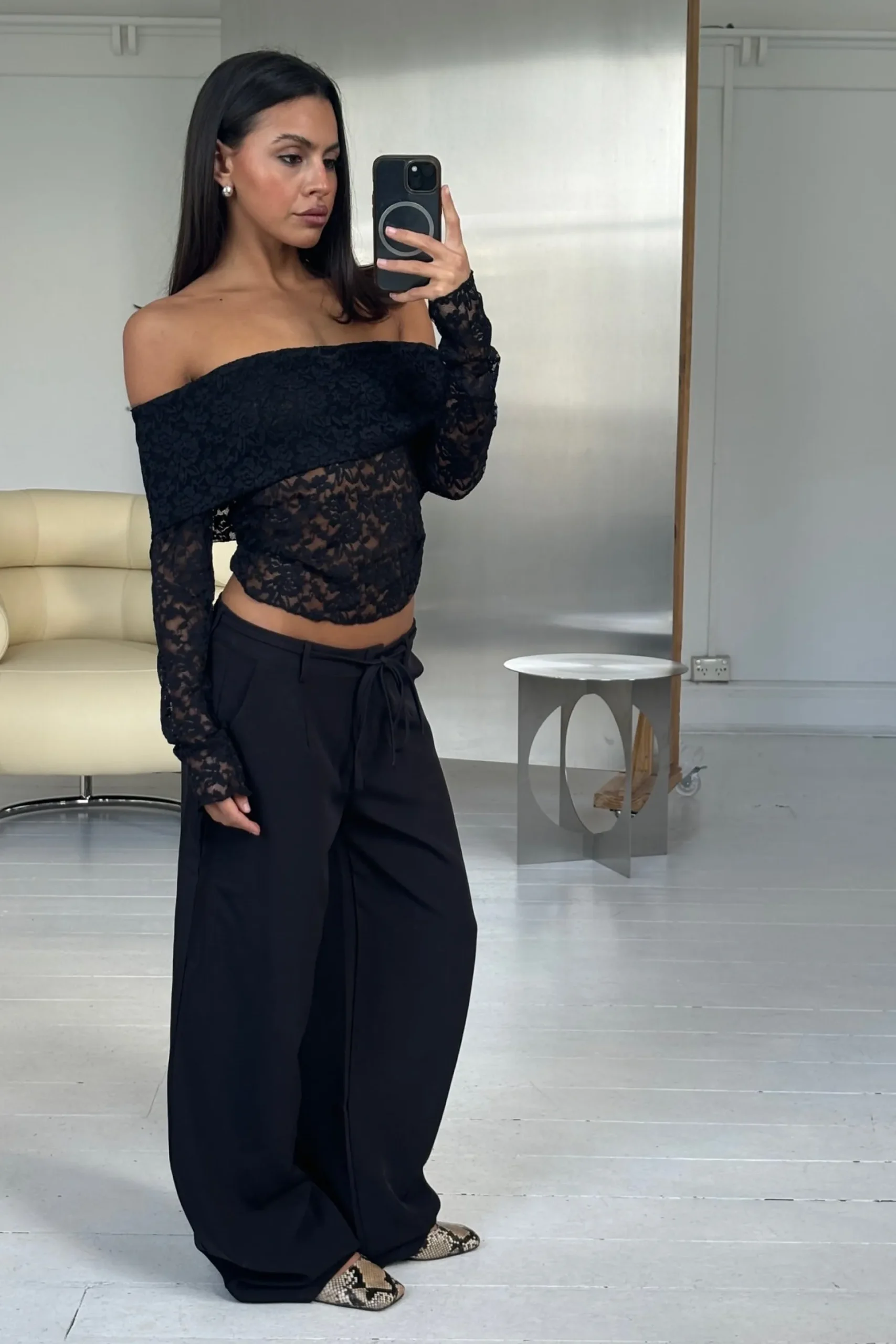 Greta Off The Shoulder Top Black