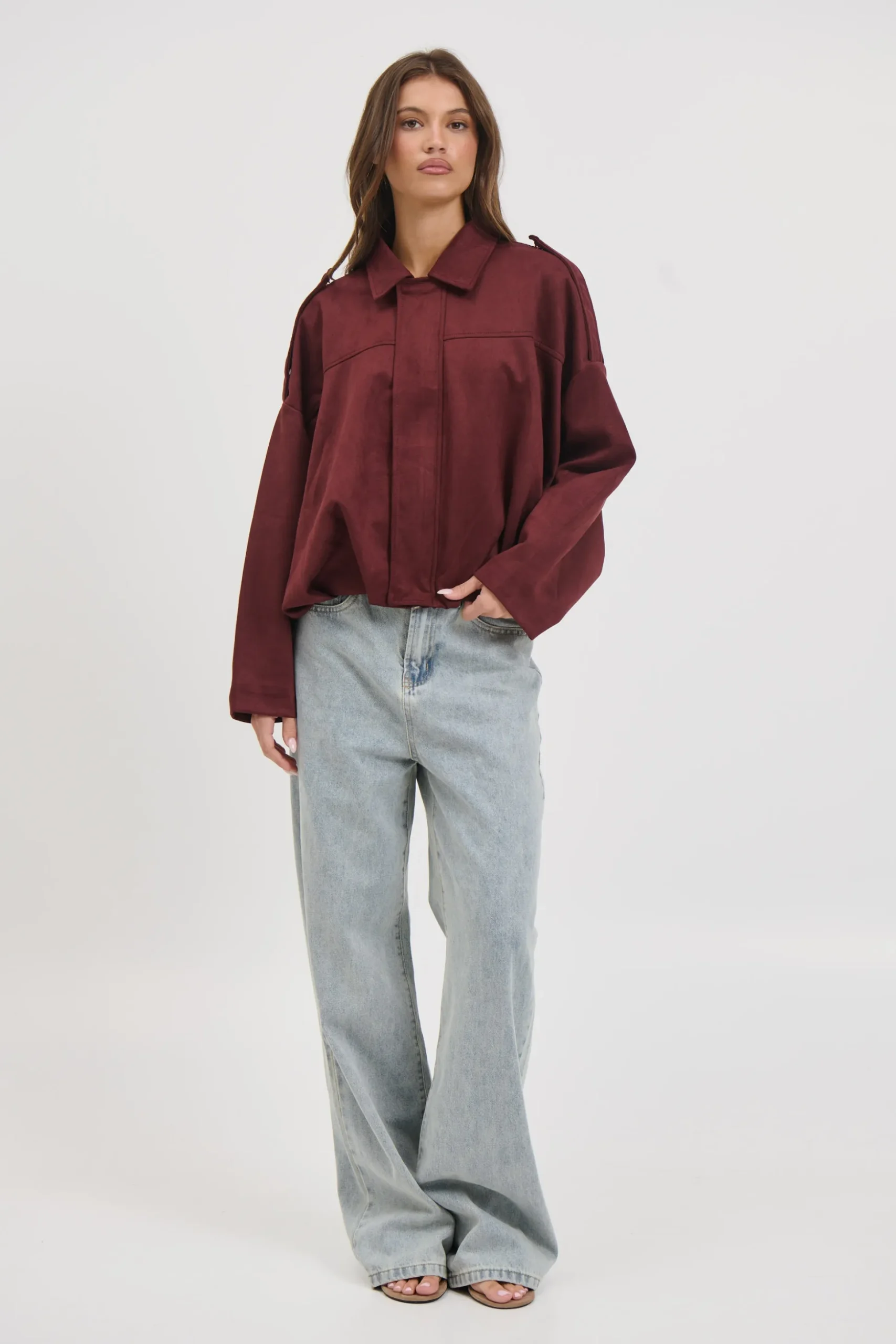 Harmony Suede Jacket Wine