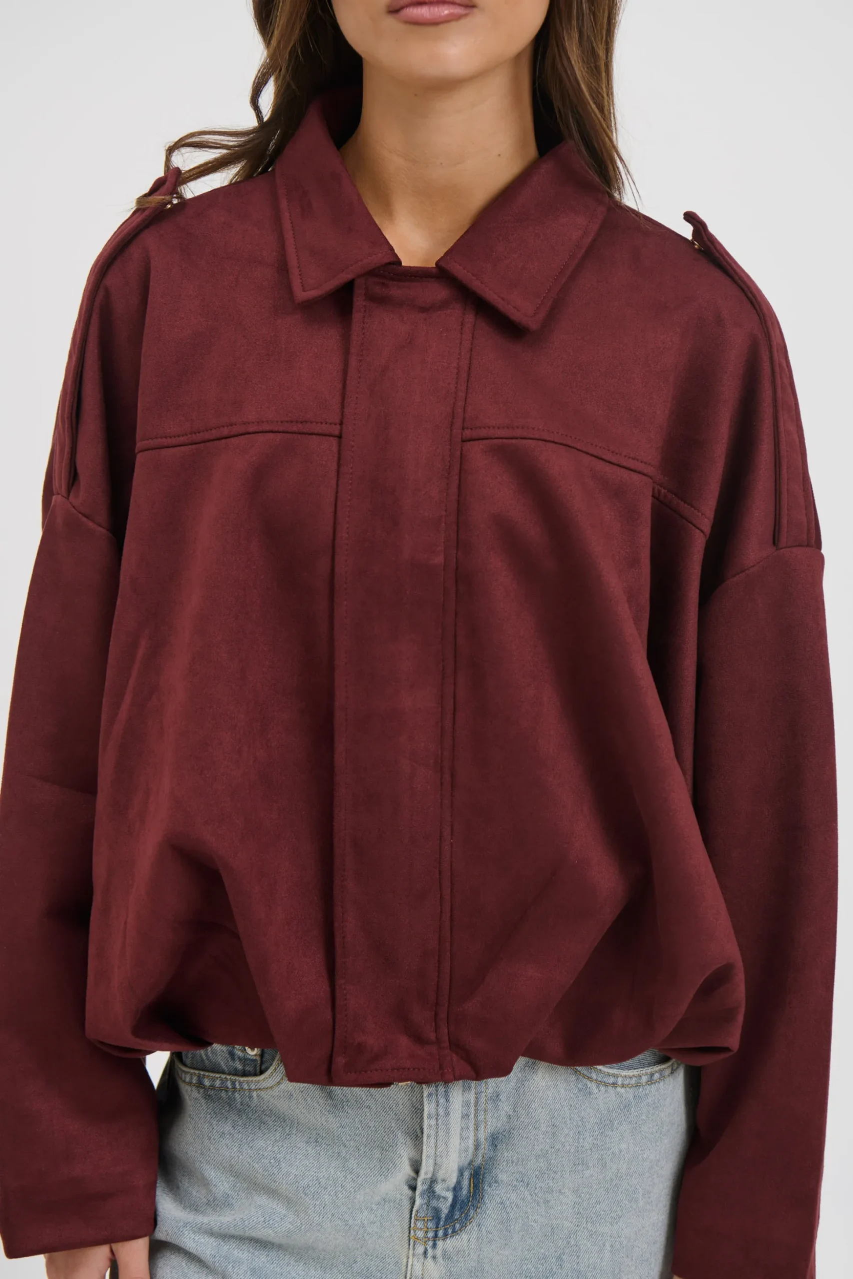 Harmony Suede Jacket Wine