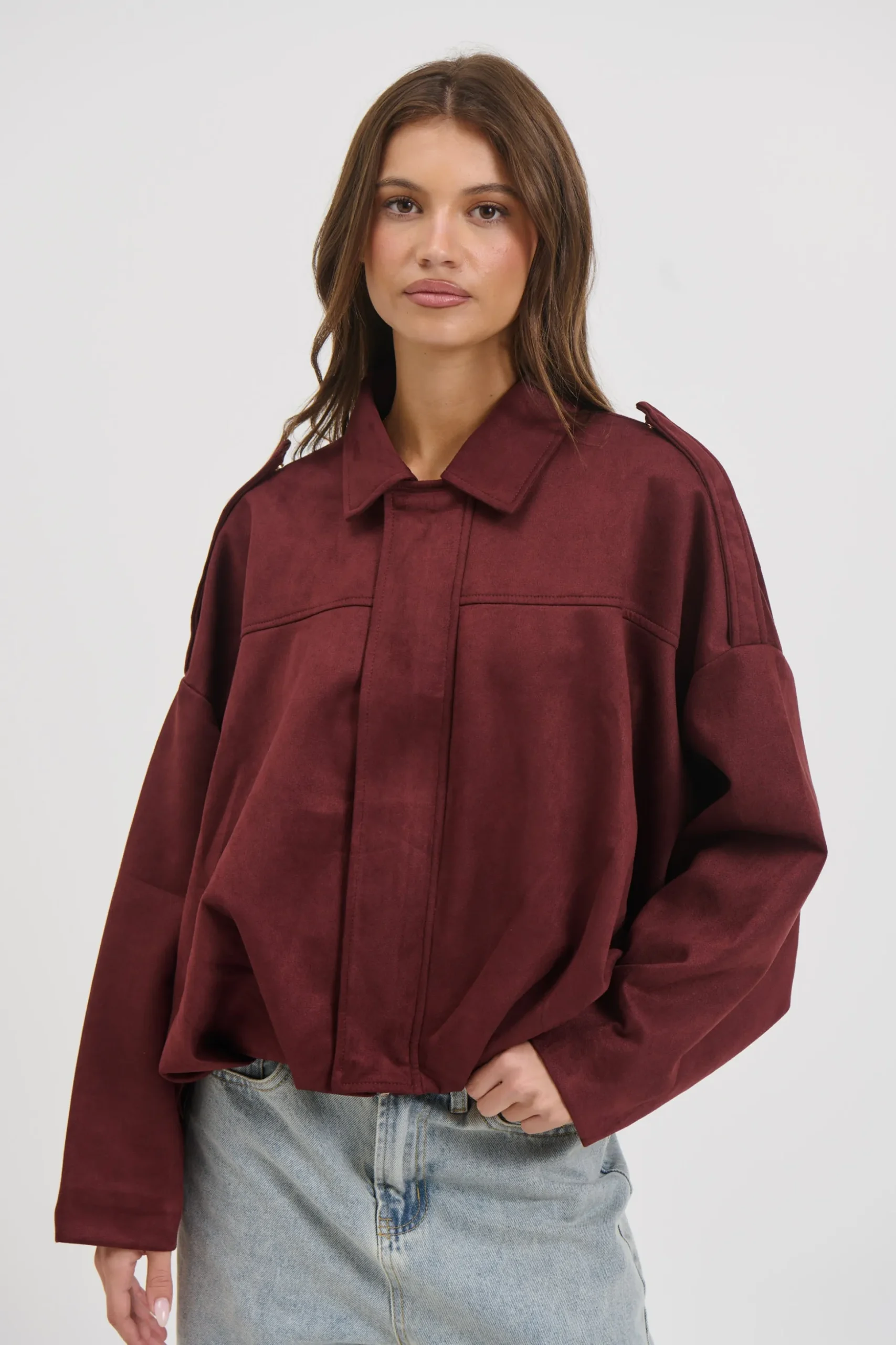 Harmony Suede Jacket Wine