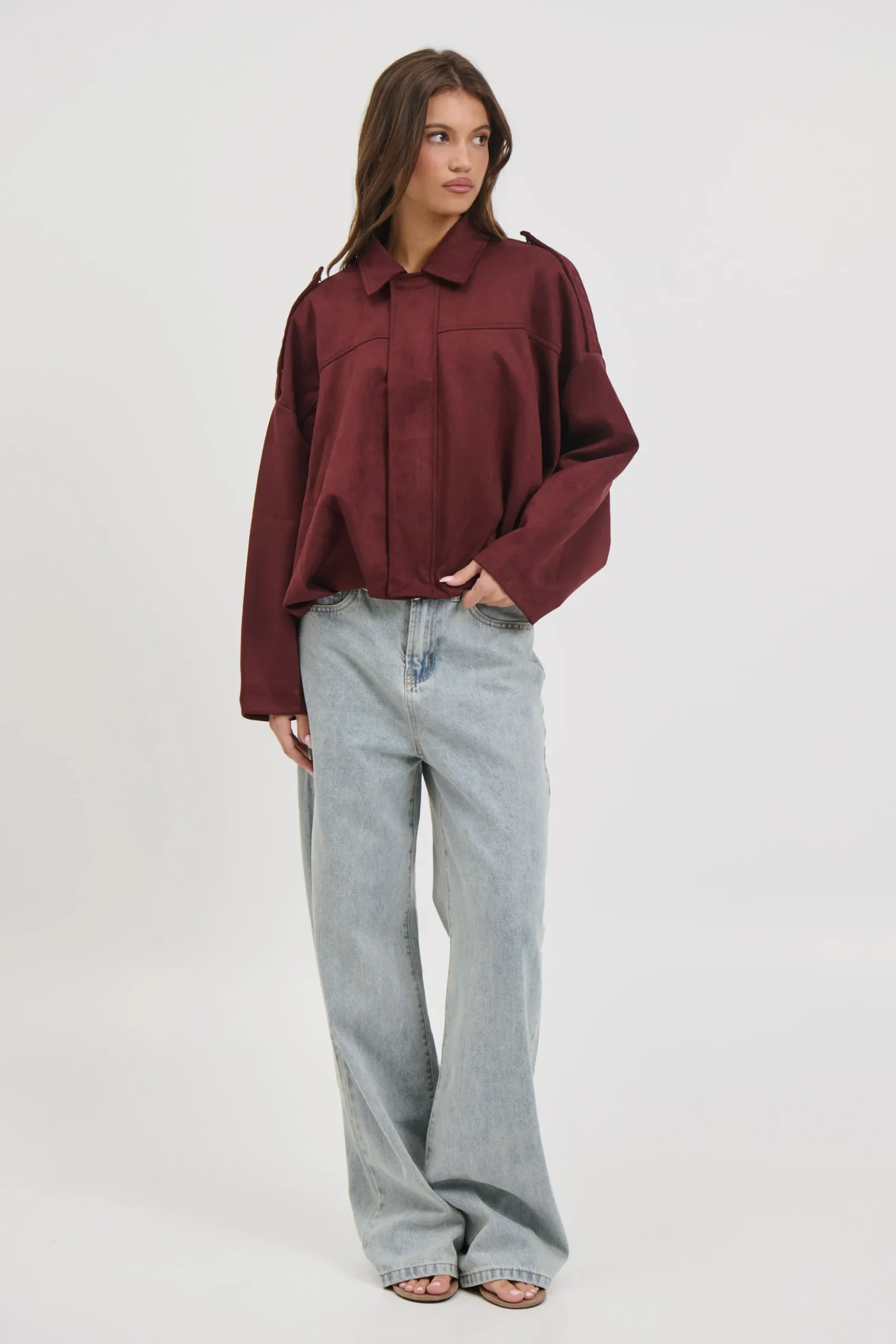 Harmony Suede Jacket Wine