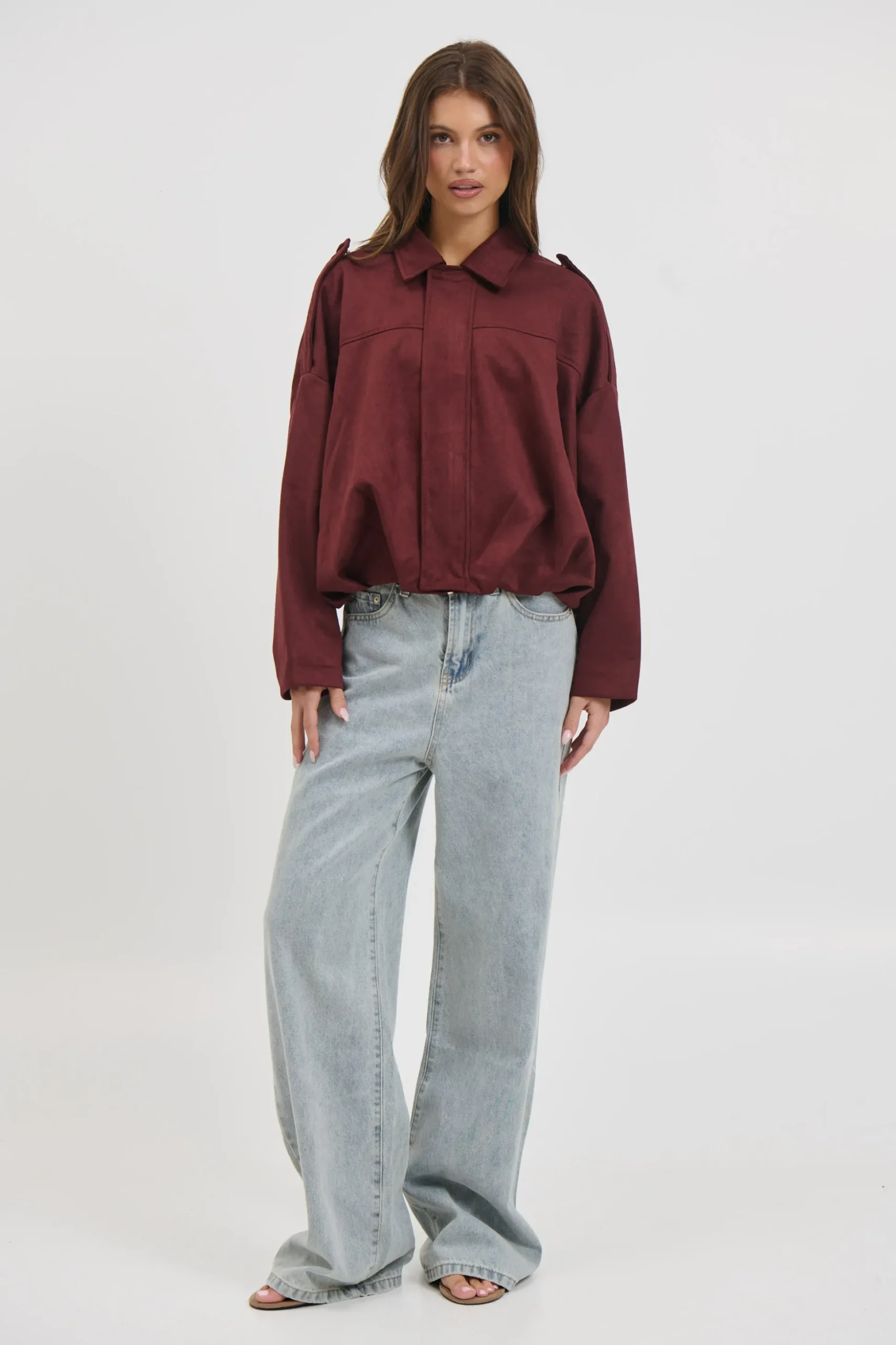 Harmony Suede Jacket Wine