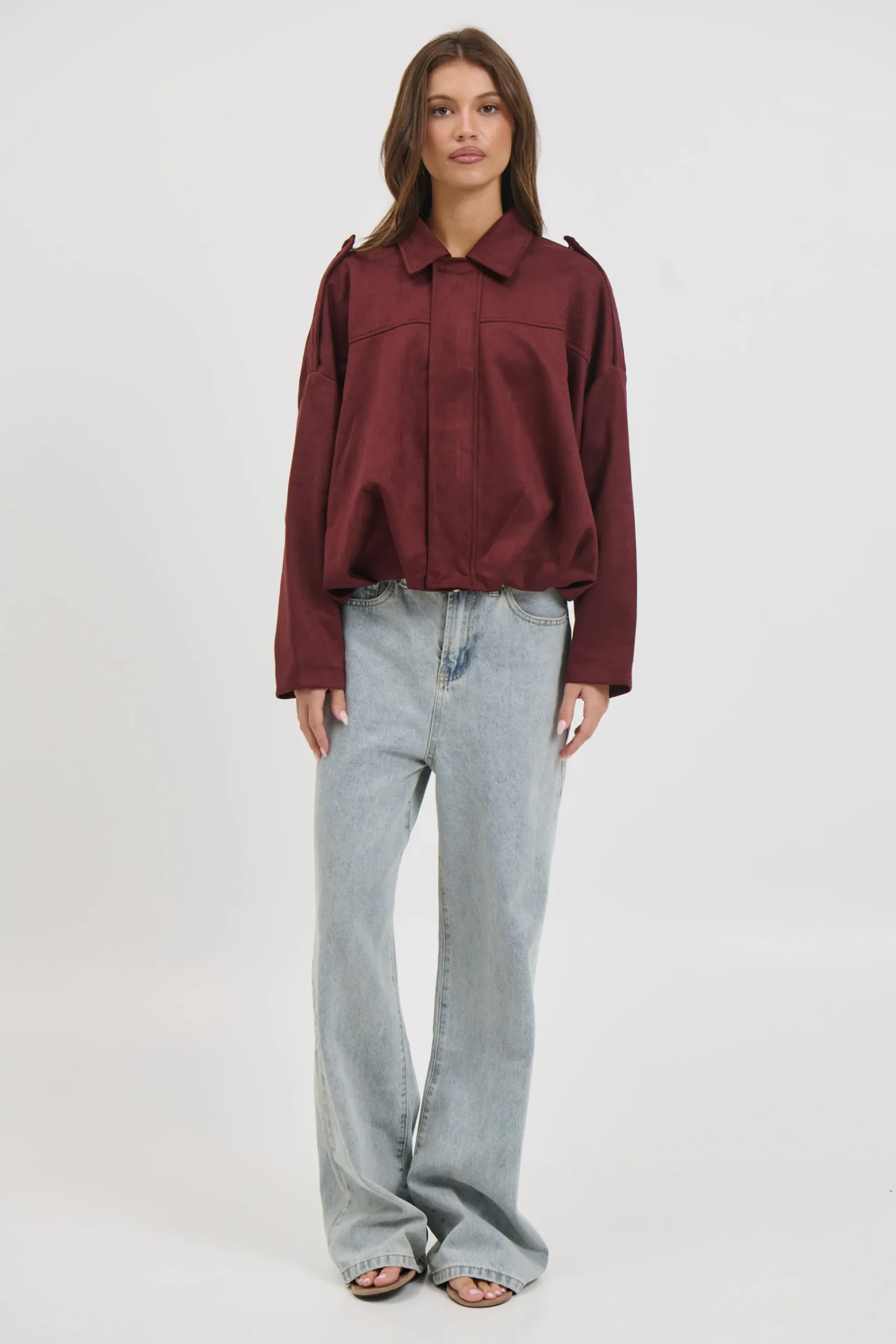 Harmony Suede Jacket Wine