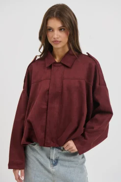Harmony Suede Jacket Wine