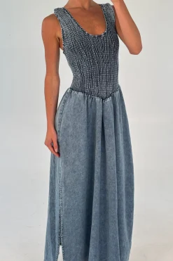 Hattie Maxi Dress Denim Blue