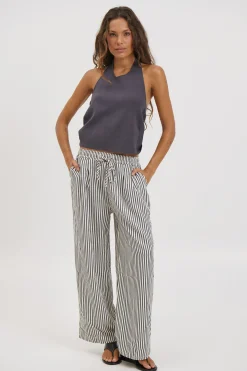 Hazel Pant Black Stripe