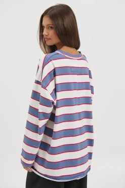 Horizon Long Sleeve Dusty Blue Stripe