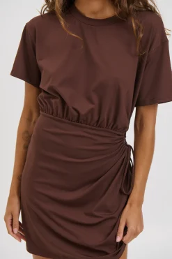 Indra Mini Dress Chocolate