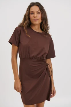 Indra Mini Dress Chocolate