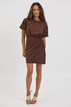 Indra Mini Dress Chocolate