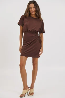 Indra Mini Dress Chocolate