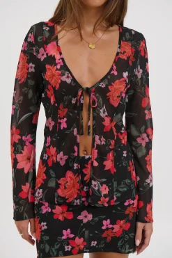 Ingrid Top Black Floral