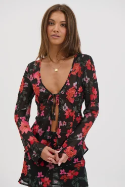 Ingrid Top Black Floral
