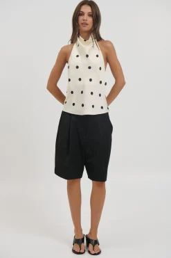 Ivy Halter Top Cream