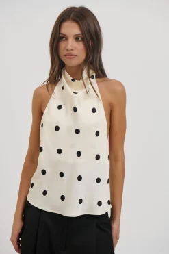 Ivy Halter Top Cream