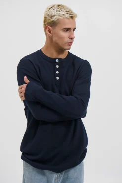 Jackson Fitted Henley Navy