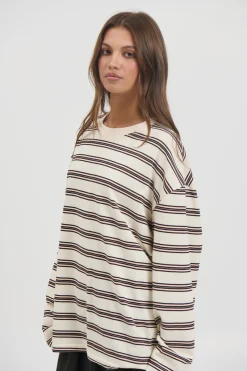 Jaida Long Sleeve Double Stripe Beige