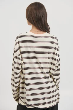 Jaida Long Sleeve Double Stripe Beige
