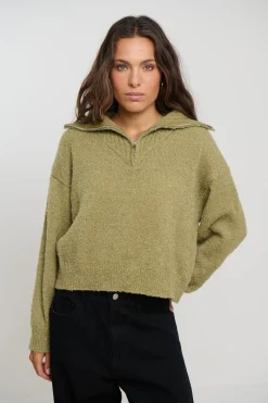 Jaidan Half Zip Jumper Moss