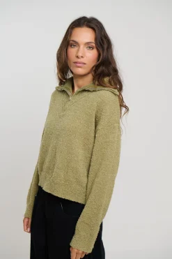 Jaidan Half Zip Jumper Moss