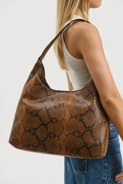 Jami Slouche Tote Tan Snake