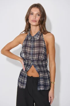 Jaylan Sleeveless Shirt Dark Grey