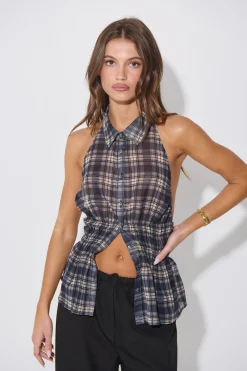 Jaylan Sleeveless Shirt Dark Grey