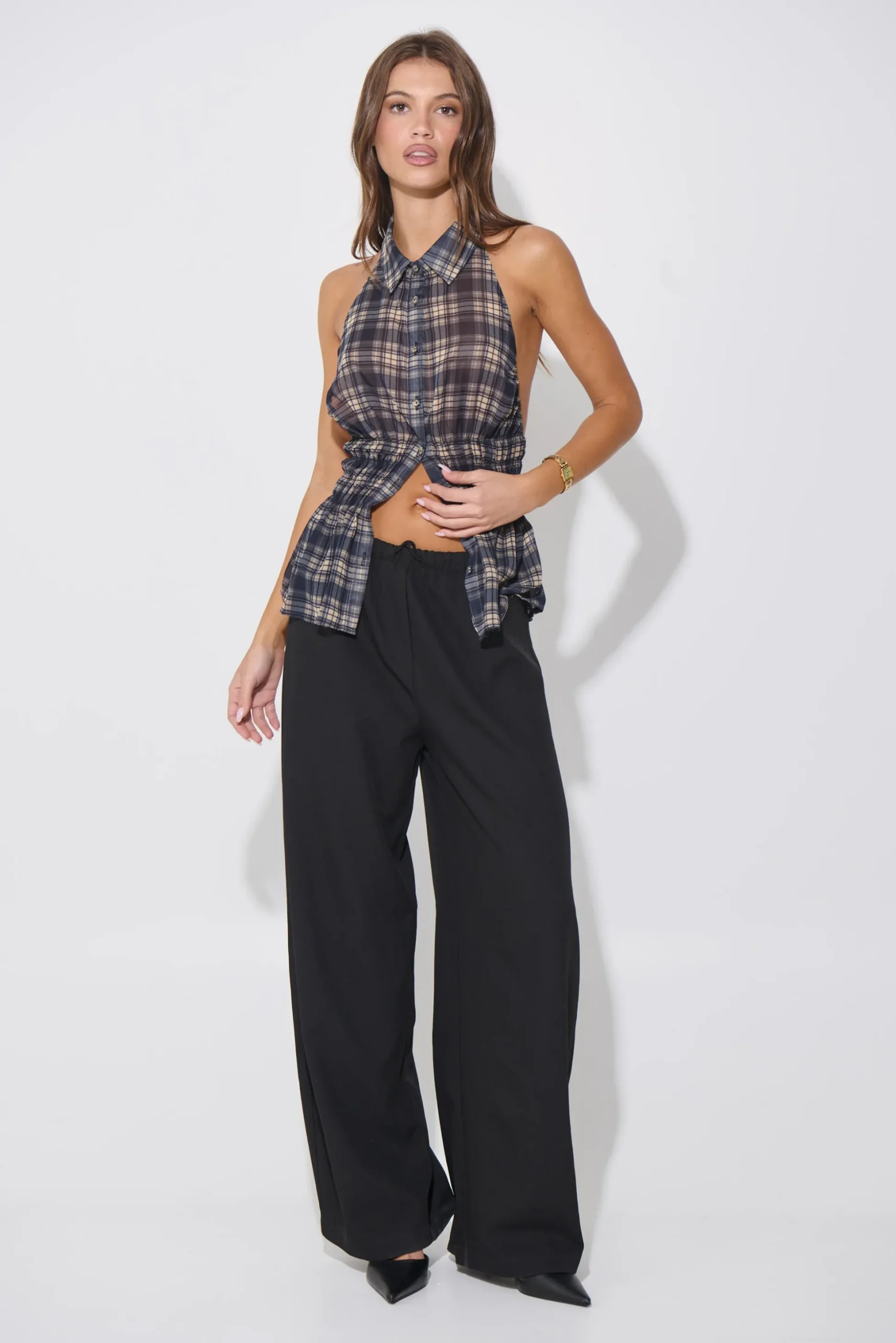 Jaylan Sleeveless Shirt Dark Grey