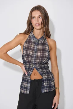 Jaylan Sleeveless Shirt Dark Grey