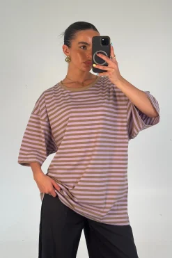 Jess Top Purple Stripe