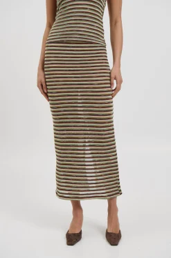 Jordy Maxi Skirt Blue Stripe
