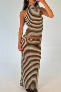 Jordy Maxi Skirt Blue Stripe