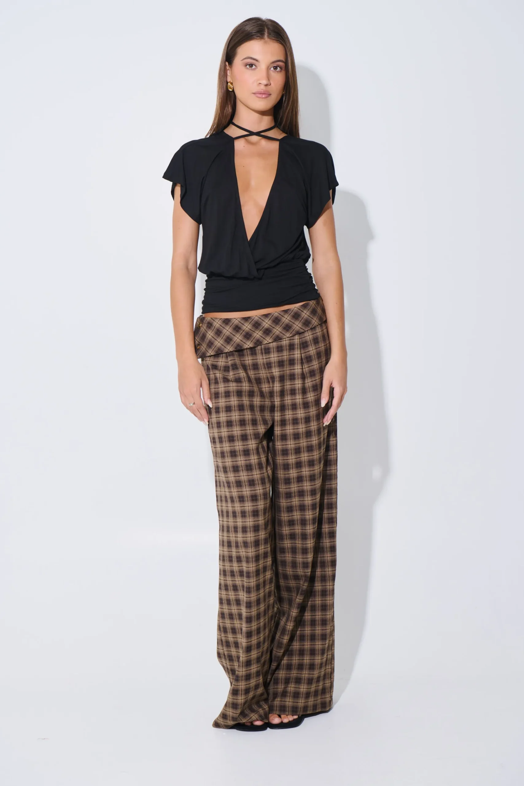 Karter Pant Brown Check