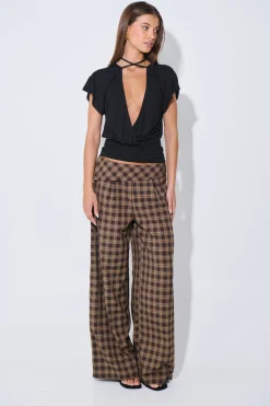 Karter Pant Brown Check