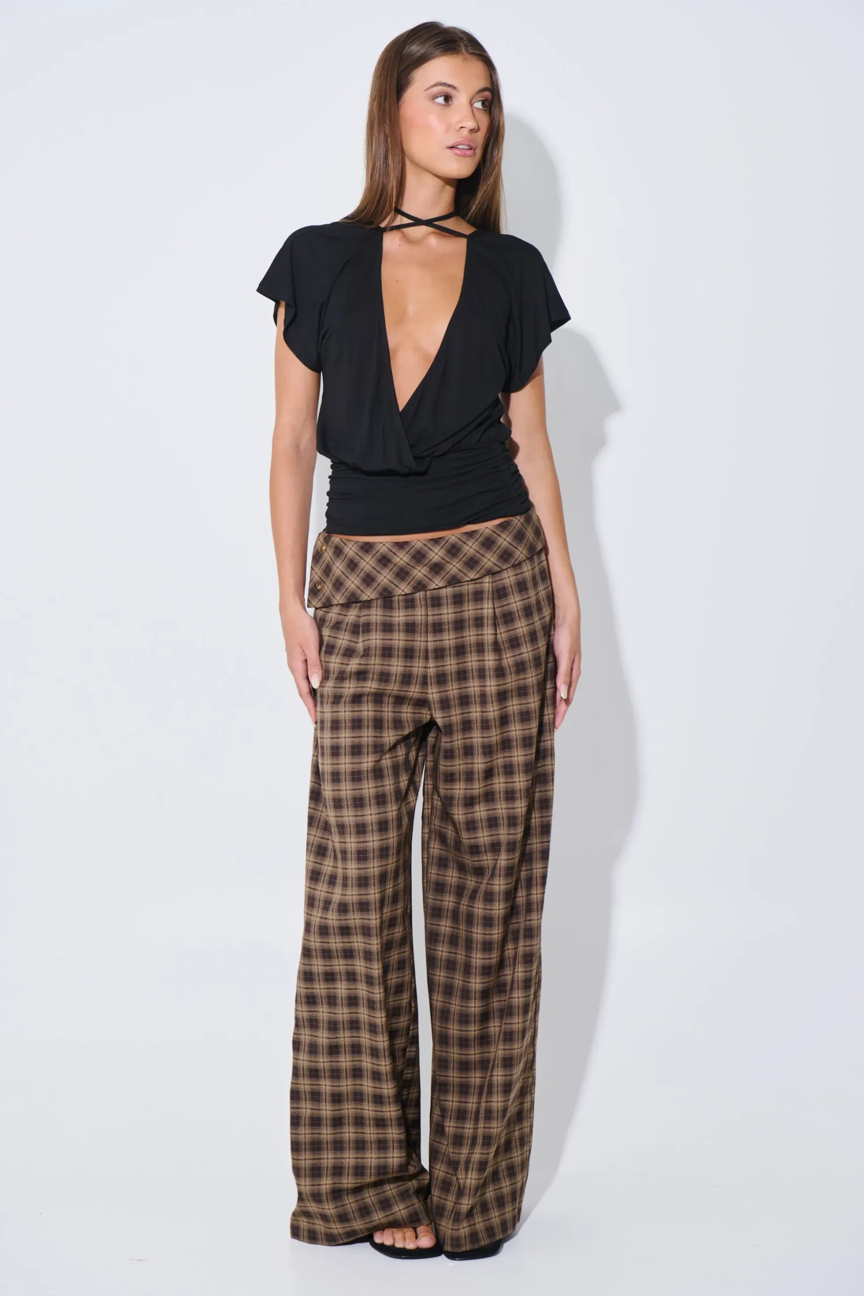 Karter Pant Brown Check